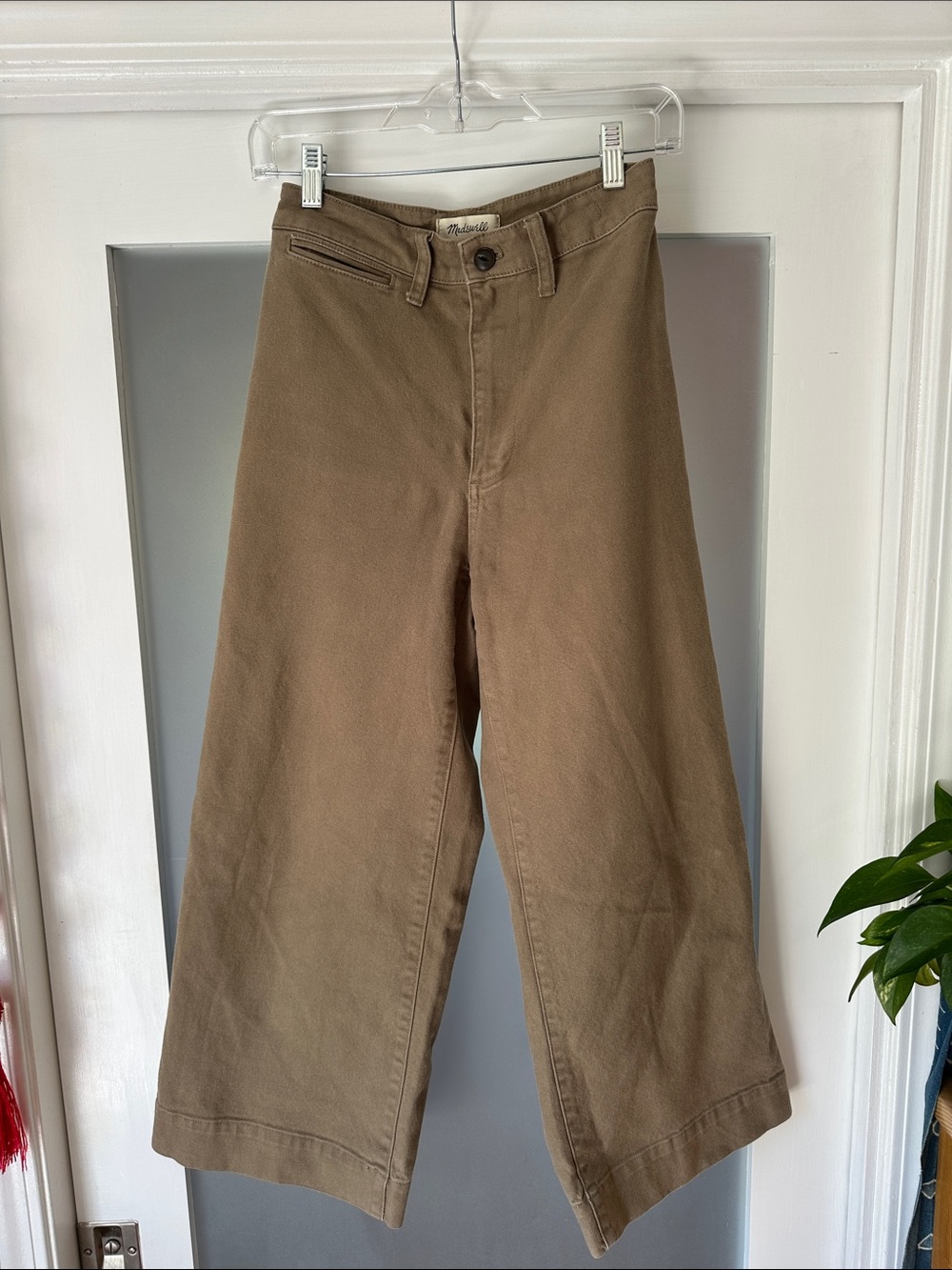 Madewell Womens Wide-Leg Casual Pants in Brown